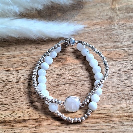 bracelet pierre de lune double sublime