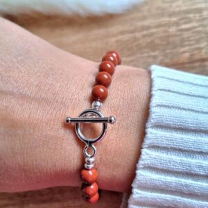 Bracelet jaspe rouge Essentiel
