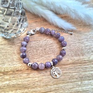 bracelet tourmaline rose arbre de vie