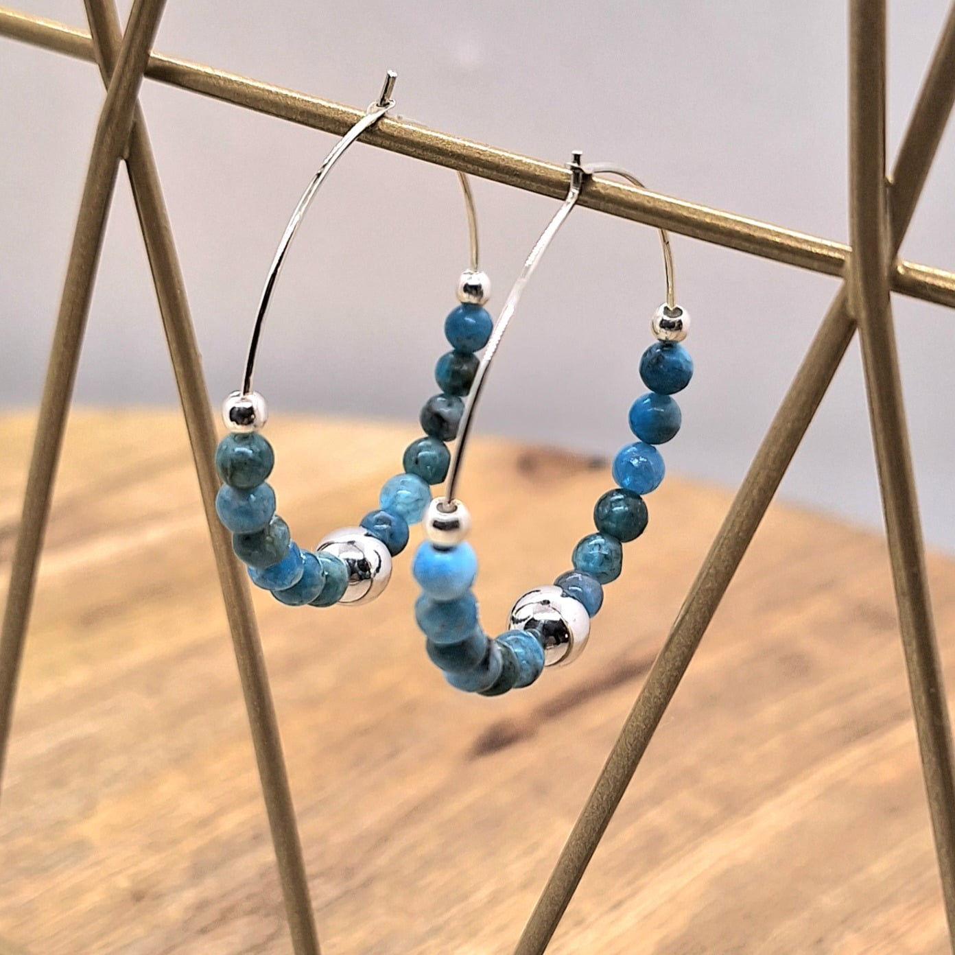 créoles apatite bleue sphère