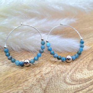 créoles apatite bleue sphère