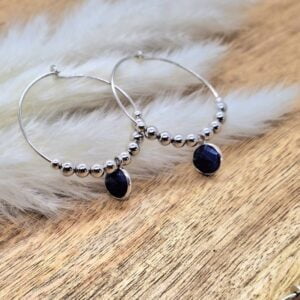 Créoles lapis-lazuli Pépite