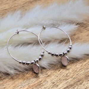 Créoles quartz rose Pépite