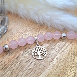 Bracelet quartz rose Arbre de Vie
