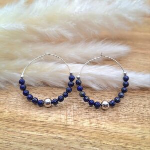 Créoles lapis-lazuli Sphère