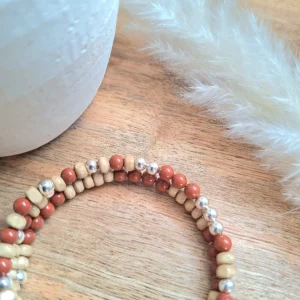 Bracelet jaspe rouge Amara